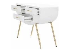 Consola*Dmora Consola Tomato, Mesa multiusos, Armário lateral, Secretária de corredor, 110x40 h80 cm, e Dourado Branco