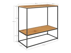 Consola| Consola Vita, Castanho, 36x80x80 cm, Kendra Home Castanho chocolate