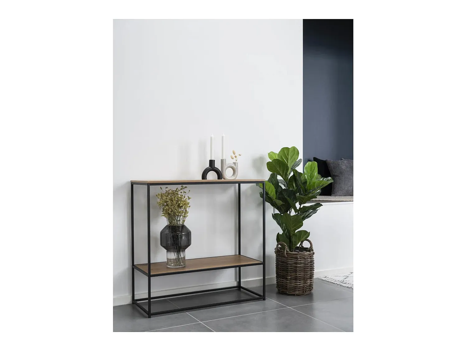 Consola| Consola Vita, Castanho, 36x80x80 cm, Kendra Home Castanho chocolate