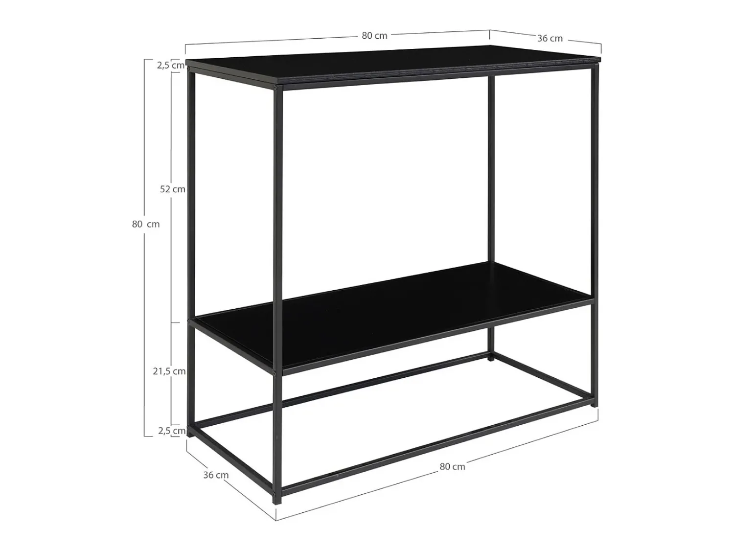 Consola| Consola Vita, , 36x80x80 cm, Kendra Home Preto