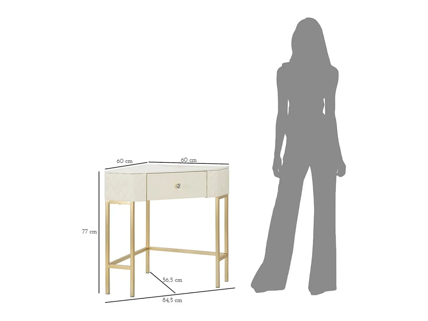 Consola* Consola VKH608, , 84,5x60x77 cm, Kendra Home Branco