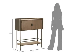 Consola| Consola VKH610, Castanho, 100x42x110 cm, Kendra Home Cinzento