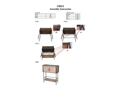 Consola| Consola VKH610, Castanho, 100x42x110 cm, Kendra Home Cinzento