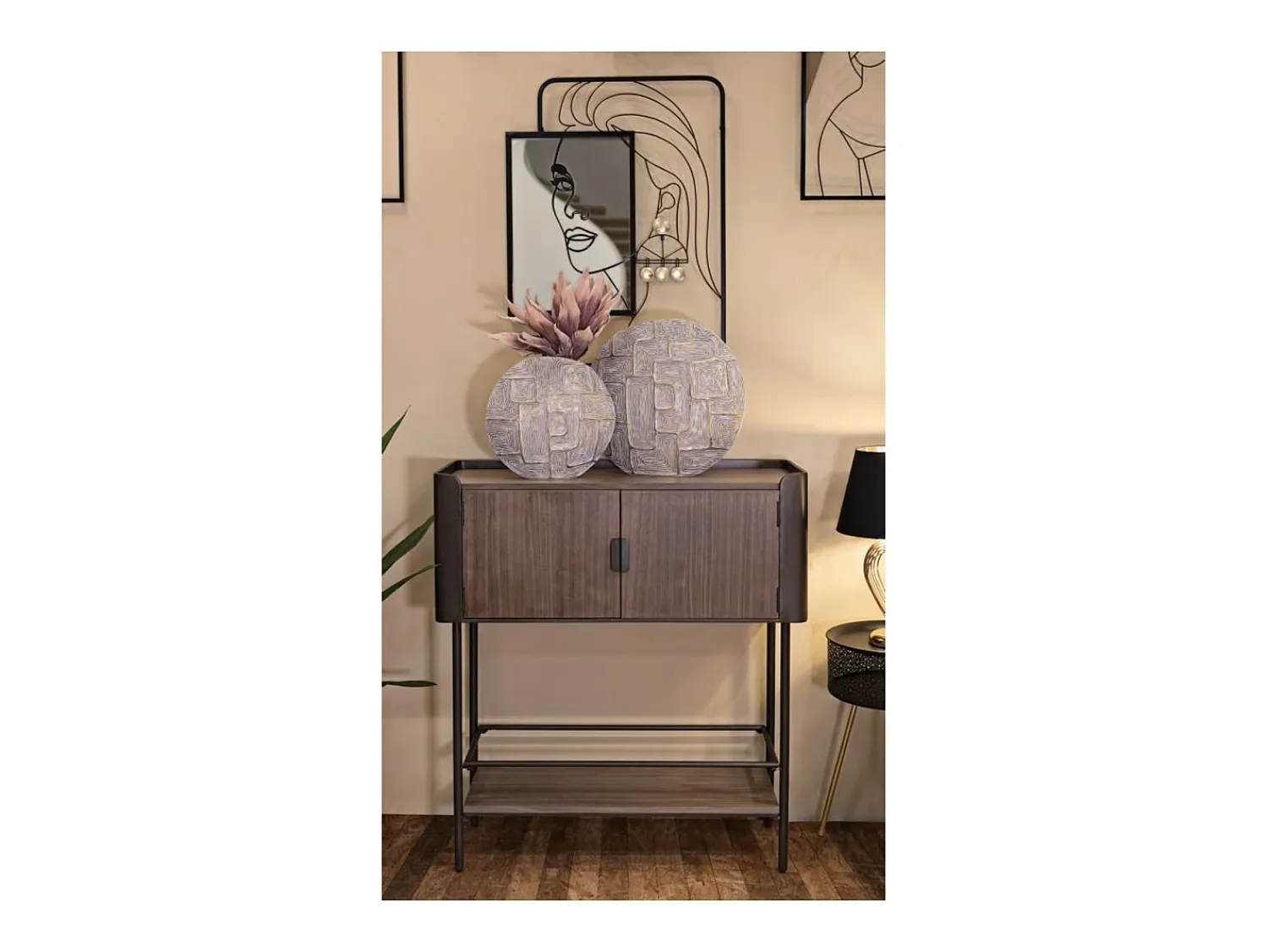 Consola| Consola VKH610, Castanho, 100x42x110 cm, Kendra Home Cinzento