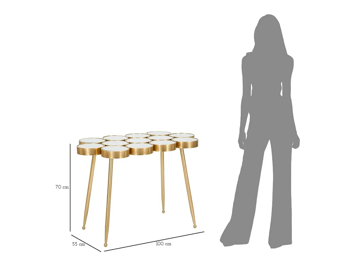Consola| Consola VKH623, Ouro, 100x55x70 cm, Kendra Home Dourado