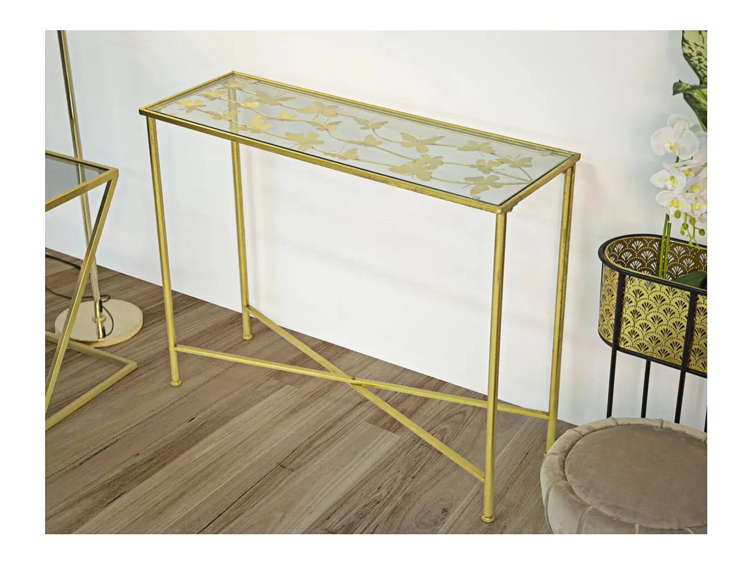 Hot Consola VKH629, Ouro, 100x35x80 cm, Kendra Home Dourado