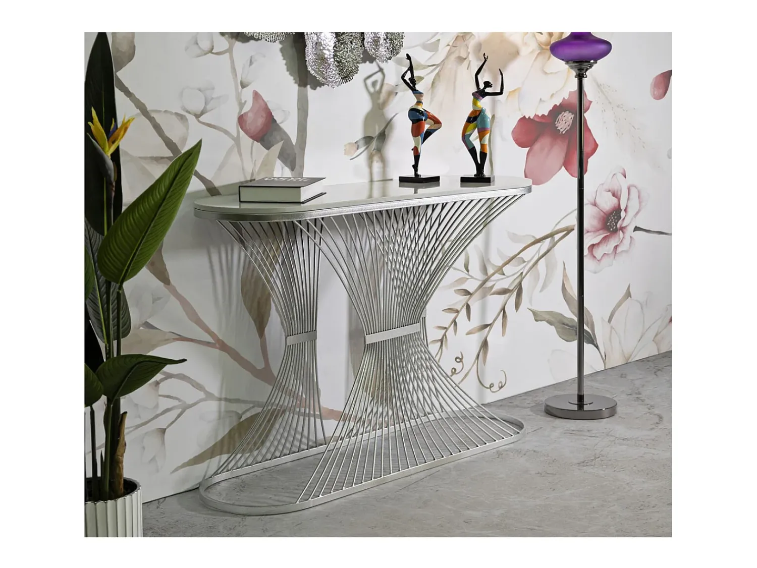 Consola| Consola VKH618, Prata, 120x35x79 cm, Kendra Home Prateado