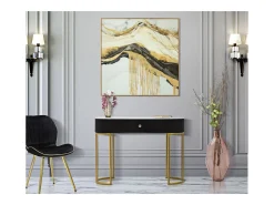 New Consola VKH614, Preto, 100x43x74 cm, Kendra Home Multicor