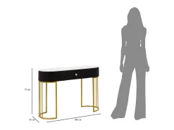 New Consola VKH614, Preto, 100x43x74 cm, Kendra Home Multicor