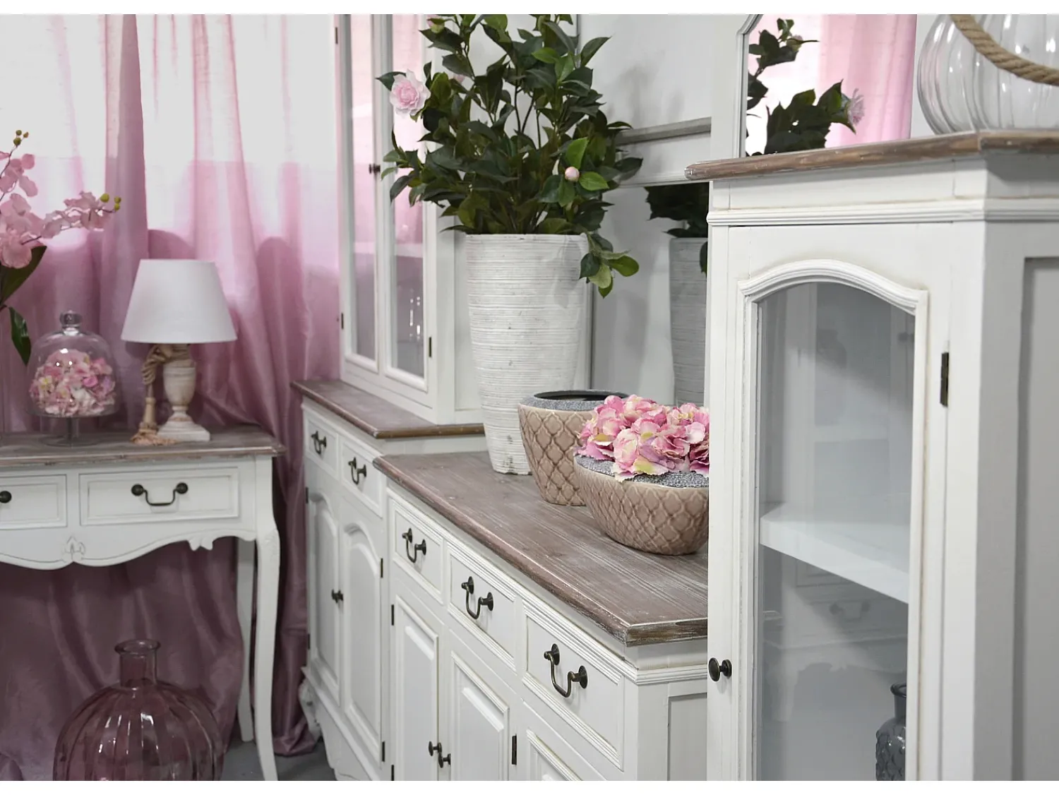 Consola| Consola 110x78x40 cm branca Rimini branca riw017 Castanho / Branco
