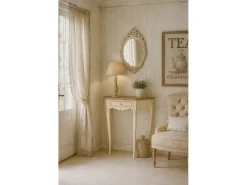 New Consola 80x80x30 cm Creme Rimini RI033 Castanho / Creme