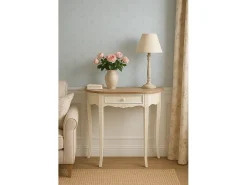 New Consola 80x80x30 cm Creme Rimini RI033 Castanho / Creme