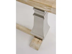 Consola| Consola 160x85x45 cm cromo madeira natural glamour gl1527 Castanho / Prateado