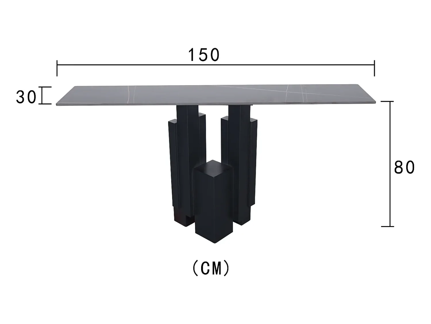 Consola 150x80x30 cm preta modig m20-150^ Consola