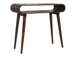 Console Amaya estilo nórdico Artisan Furniture, 1 prateleira aberta, castanho escuro^ Consola