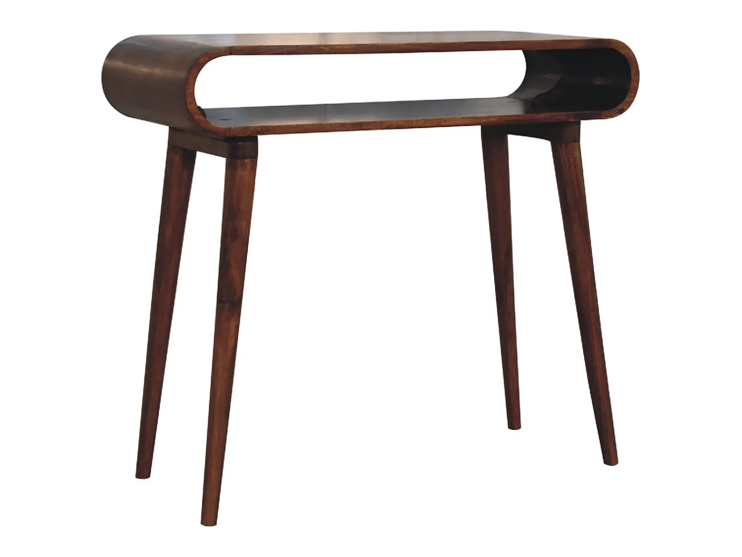 Console Amaya estilo nórdico Artisan Furniture, 1 prateleira aberta, castanho escuro^ Consola