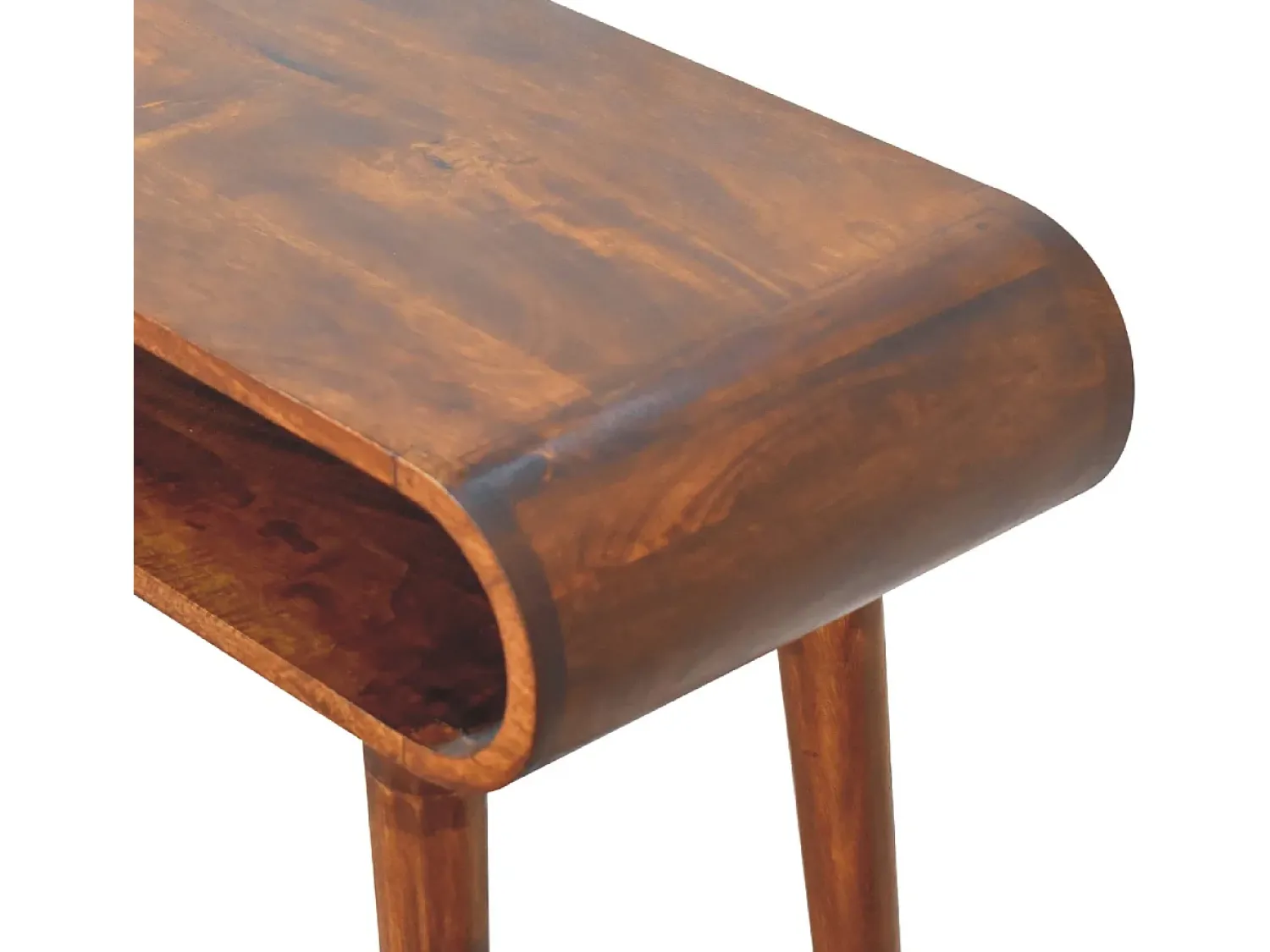 Console Amaya estilo nórdico Artisan Furniture, 1 prateleira aberta, castanho escuro^ Consola