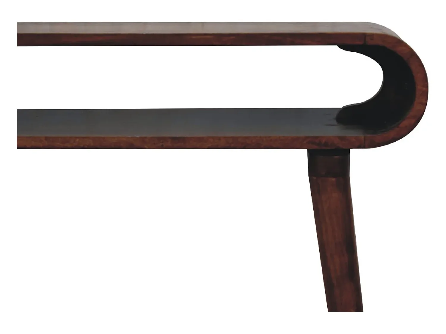 Console Amaya estilo nórdico Artisan Furniture, 1 prateleira aberta, castanho escuro^ Consola
