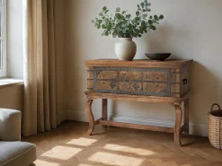 Consola|Giner y colomer Console antigo em madeira manguier Castanho