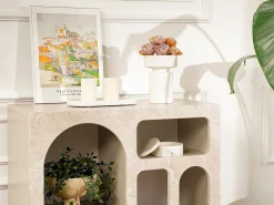 Vente-unique Console com 5 nichos - Efeito mármore - LUELA^ Consola