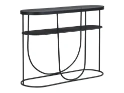 Consola|Vente-unique Console com 1 prateleira em metal e vidro fumê - Preto e transparente - PRETORIA Transparente / Preto