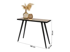 Consola|Meublorama Console de entrada estilo design dimensões 100x35x78cm Castanho