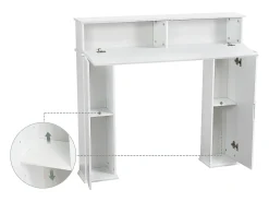 Hot Console de lareira 107 x 18 x 100 cm, Armário de armazenamento decorativo com espaço para guardar objetos Branco