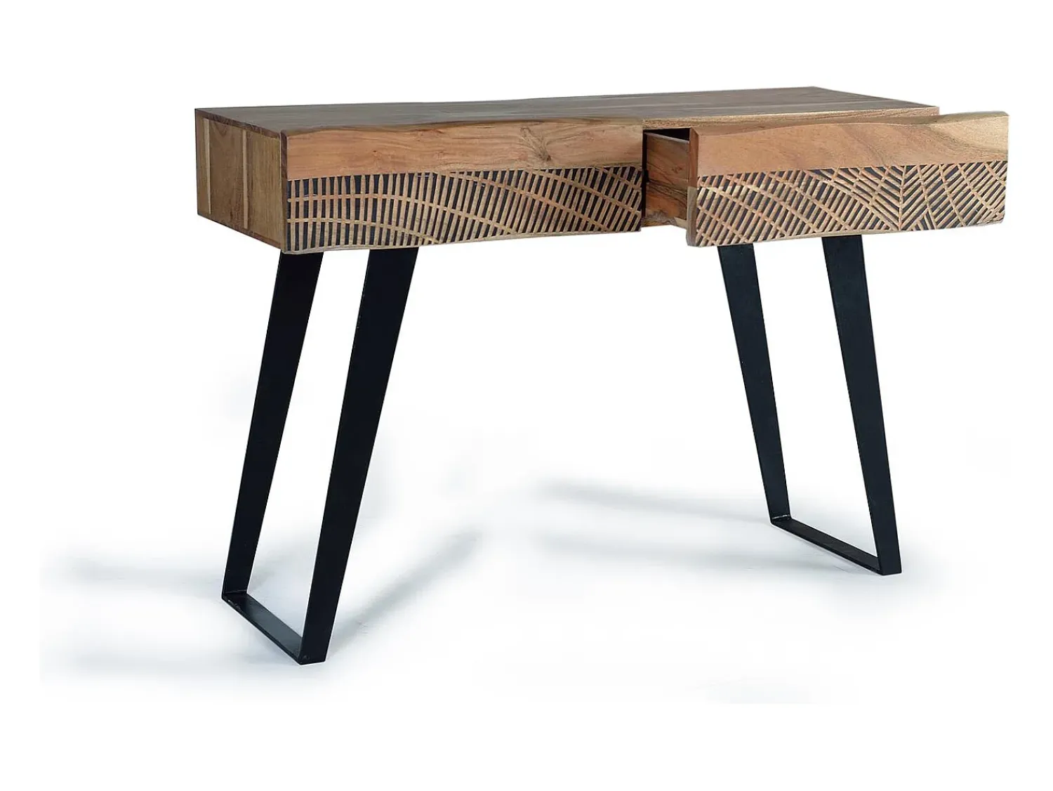 Consola|Giner y colomer console de madeira de acácia e metal Multicor