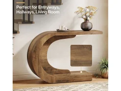 Consola|Tribesigns Console de Mesa, Mesa de Apoio Vintage, 110 x 35 x 75 cm, Móvel de Console para Entrada Castanho
