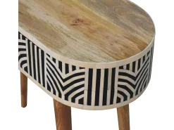 Consola* Console Edessa Artisan Furniture com incrustação em osso, 1 gaveta, castanho claro Bege
