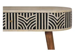 Consola* Console Edessa Artisan Furniture com incrustação em osso, 1 gaveta, castanho claro Bege