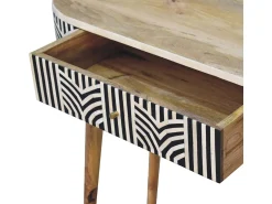 Consola* Console Edessa Artisan Furniture com incrustação em osso, 1 gaveta, castanho claro Bege