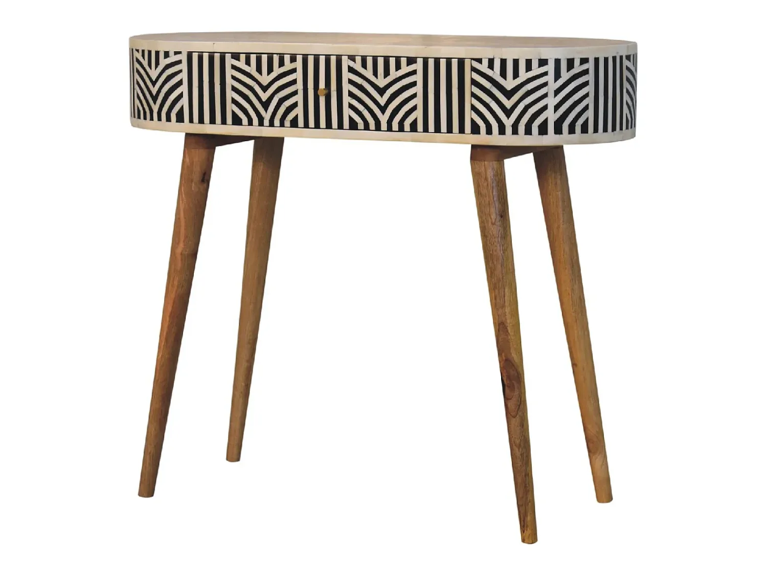 Consola* Console Edessa Artisan Furniture com incrustação em osso, 1 gaveta, castanho claro Bege