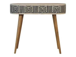 Consola* Console Edessa Artisan Furniture com incrustação em osso, 1 gaveta, castanho claro Bege