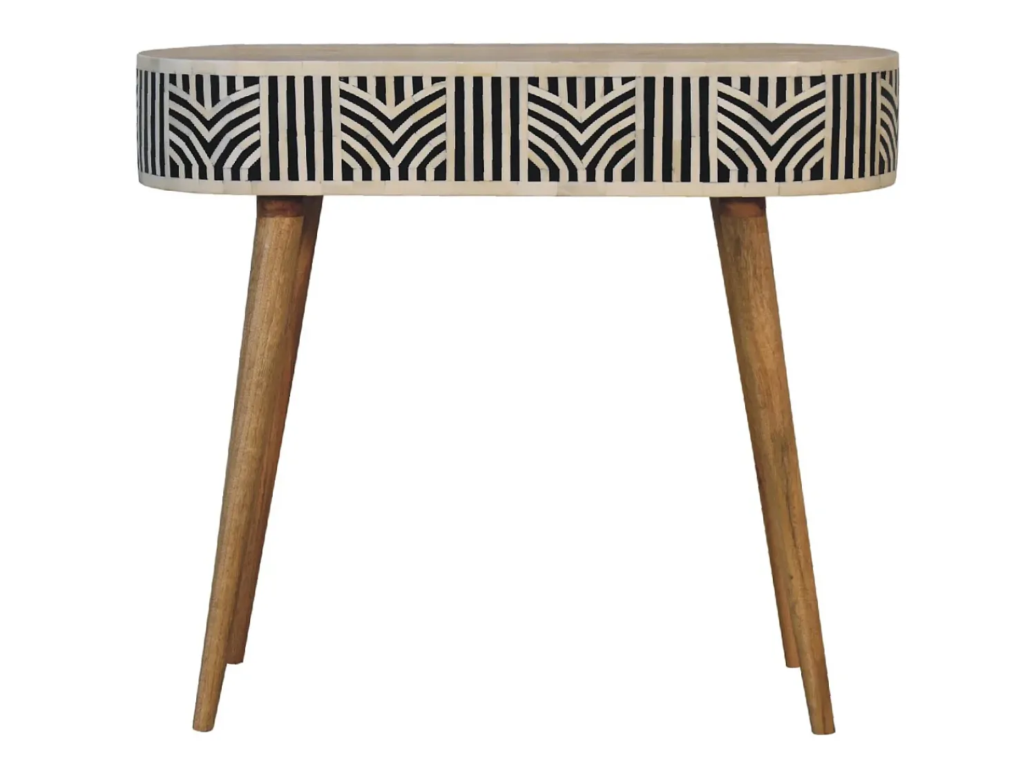 Consola* Console Edessa Artisan Furniture com incrustação em osso, 1 gaveta, castanho claro Bege