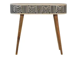 Consola* Console Edessa Artisan Furniture com incrustação em osso, 1 gaveta, castanho claro Bege