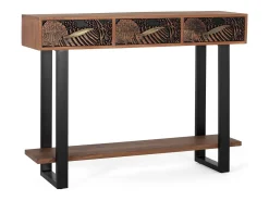 Giner y colomer Console em madeira de acácia tingida naturalmente e metal.^ Consola