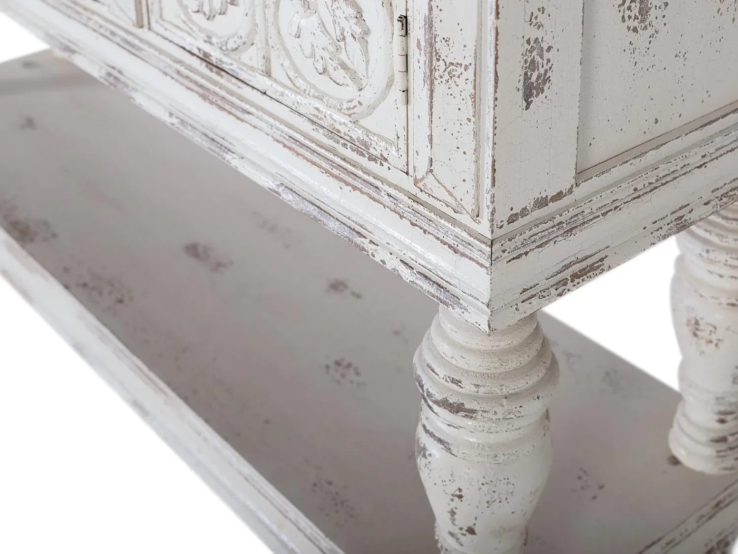 Consola*Giner y colomer Console em madeira manguier blanc vieilli Cinzento