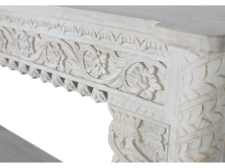Consola*Giner y colomer Console em madeira manguier blanc vieilli Branco