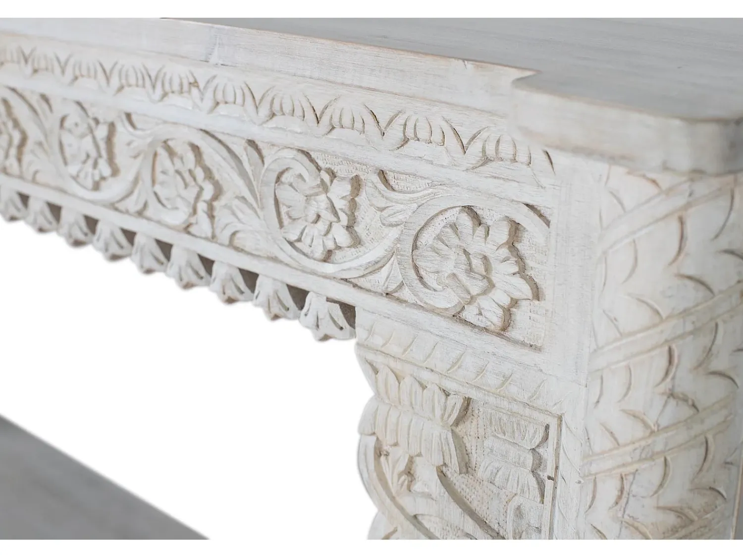 Consola*Giner y colomer Console em madeira manguier blanc vieilli Branco