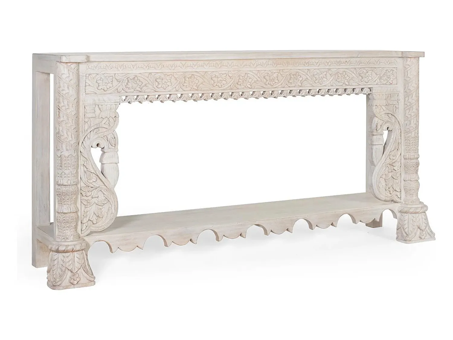 Consola*Giner y colomer Console em madeira manguier blanc vieilli Branco