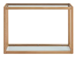 Best Vente-unique Console em vidro temperado e carvalho - Transparente e Natural - ZUNARIL Transparente / Natural claro