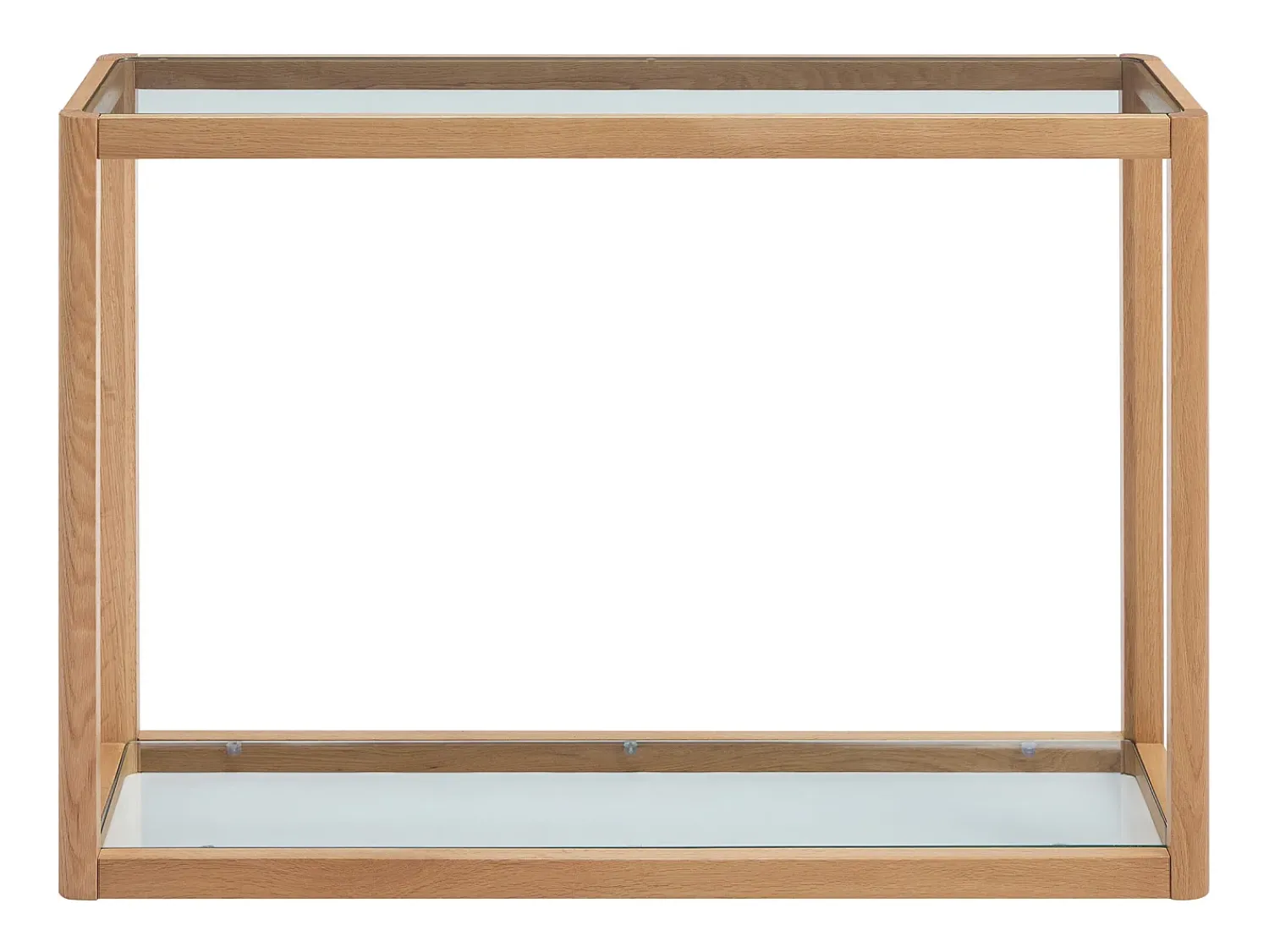 Best Vente-unique Console em vidro temperado e carvalho - Transparente e Natural - ZUNARIL Transparente / Natural claro