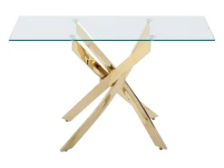 Consola|Vente-unique Console em vidro temperado e metal dourado - Transparente - COSIMA Transparente / Dourado