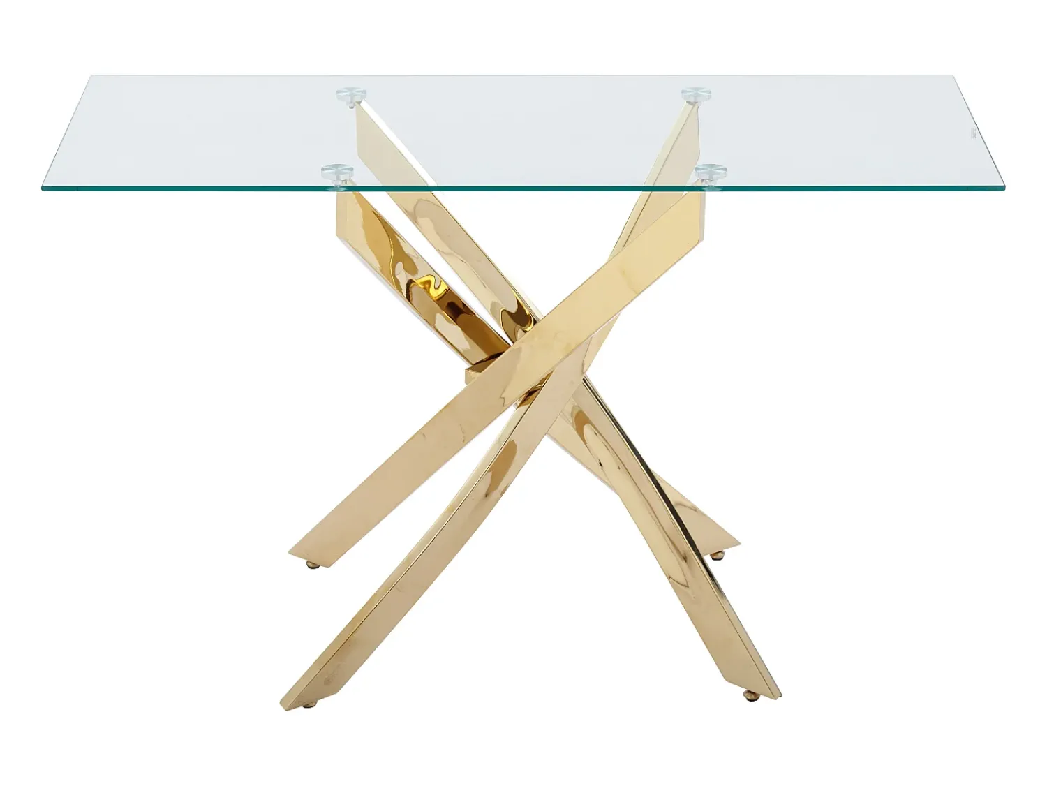 Consola|Vente-unique Console em vidro temperado e metal dourado - Transparente - COSIMA Transparente / Dourado