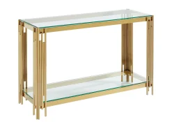 Consola*Vente-unique Console em vidro temperado e aço inoxidável - - NOMELANO Dourado