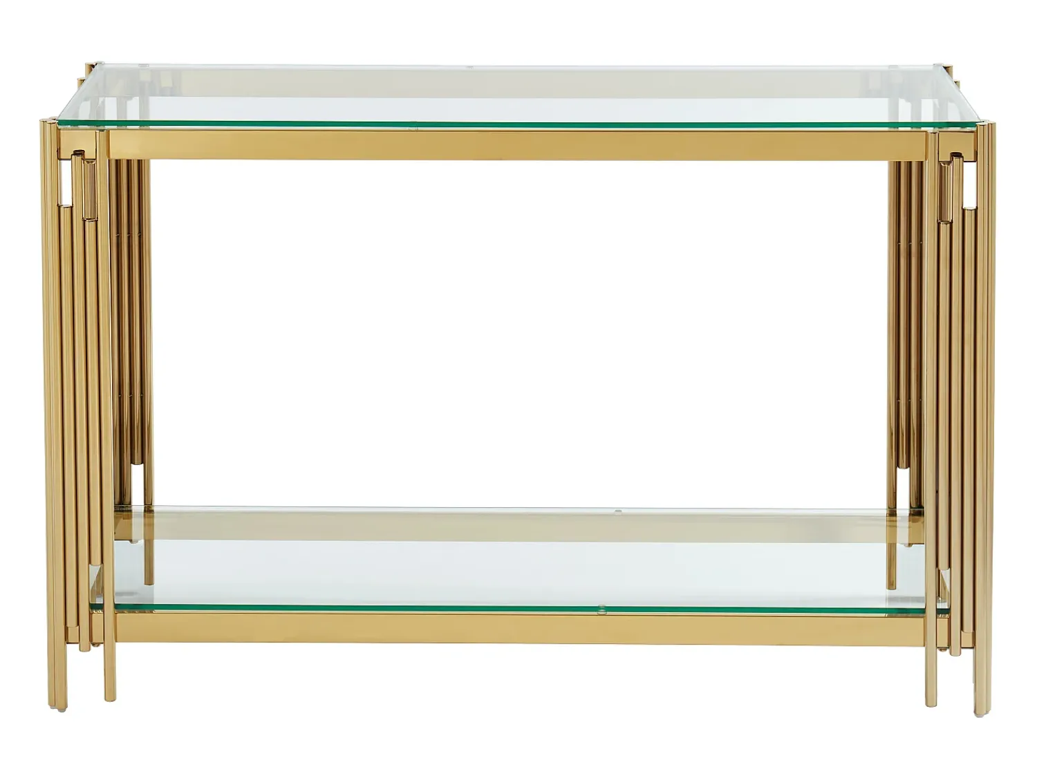 Consola*Vente-unique Console em vidro temperado e aço inoxidável - - NOMELANO Dourado