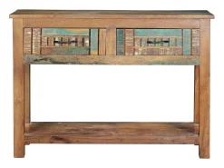 Giner y colomer Console exclusivo em madeira reciclada multicolorida Multicor