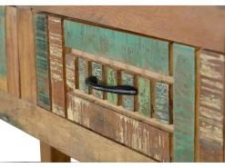 Giner y colomer Console exclusivo em madeira reciclada multicolorida Multicor
