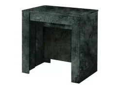 Consola*Meublorama Console extensível, Coleção NOSOL, cor cinza efeito mármore brilhante, dimensões 54x78cm. Cinzento